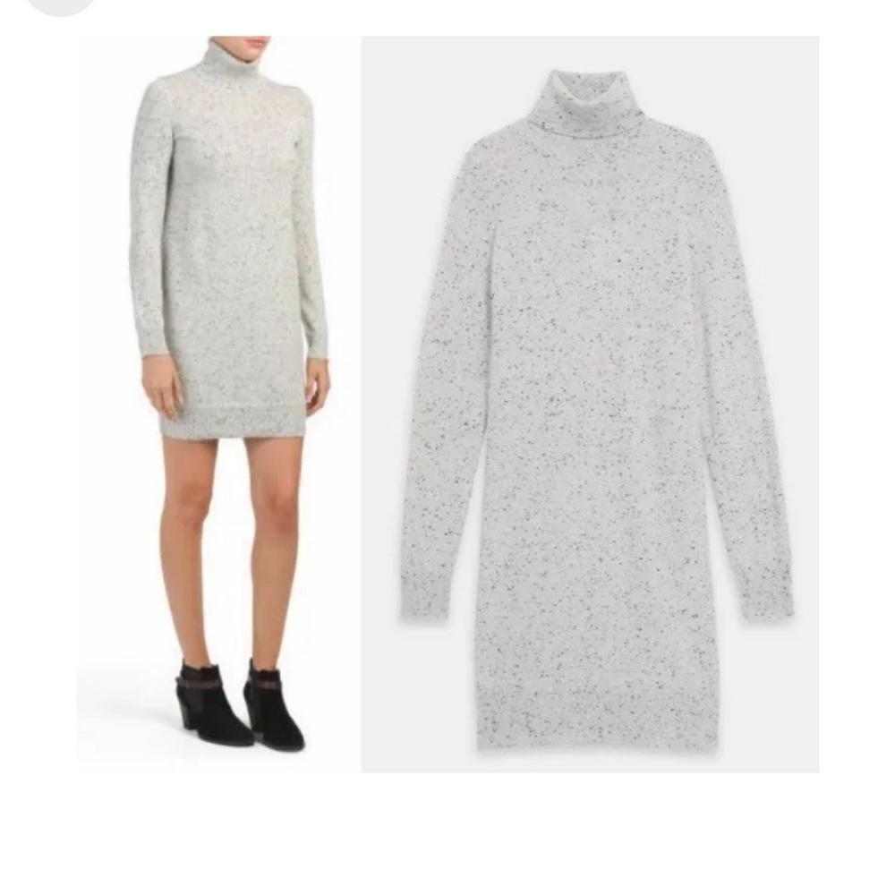 Theory Donegal Cashmere Turtleneck Sweater Dress